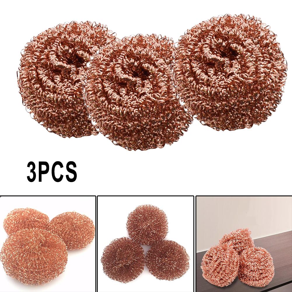 3pcs Desoldering Cleaning Ball Soldering Iron Tip Cleaning Nozzle Cleaning Sponge Copper Wire Cleaner Ball