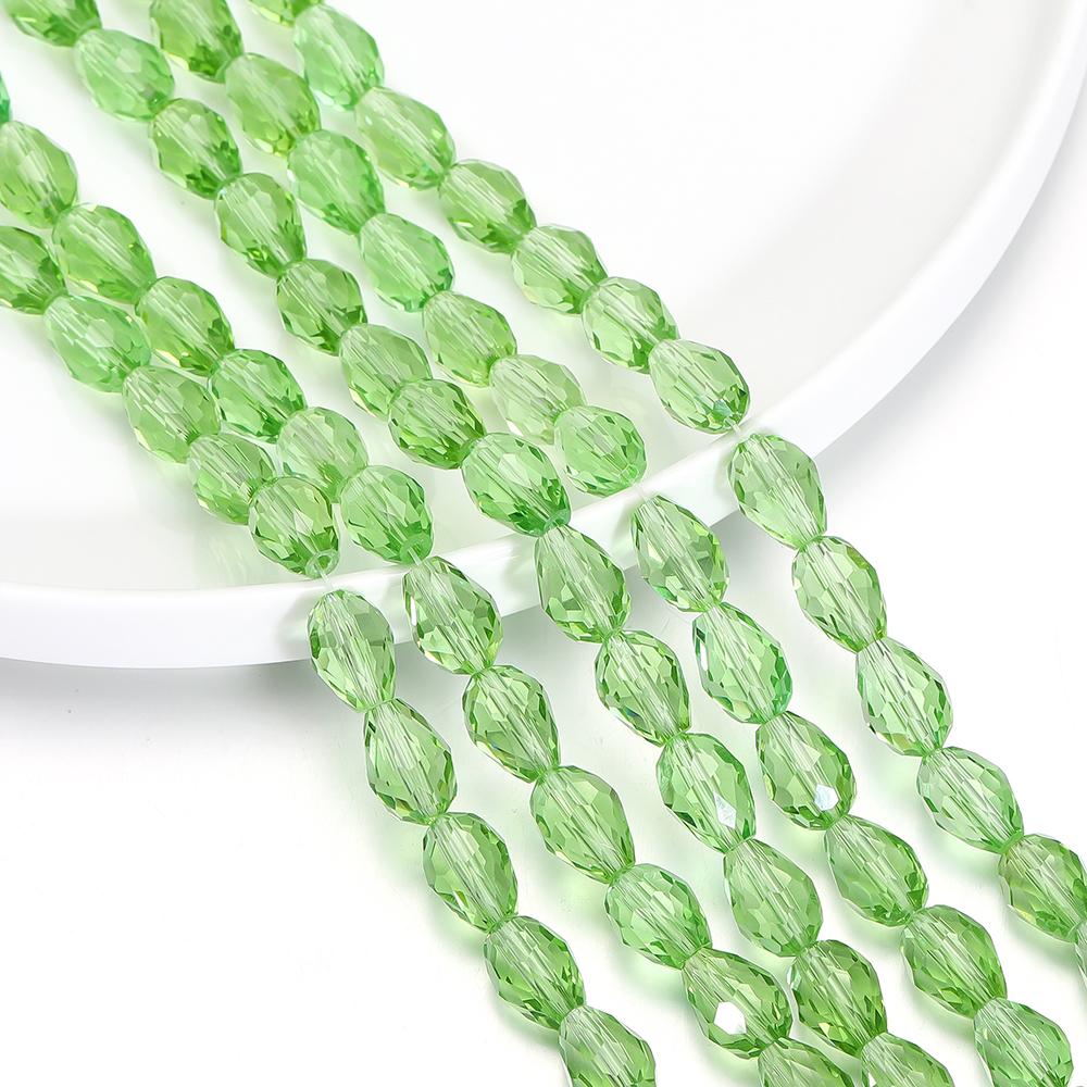 1 Strand 6-12mm Spacer Water Drop Shaped Beads AB Shine Glass Drop Pendant for DIY Earing Bracelet Jewelry Making Accessories