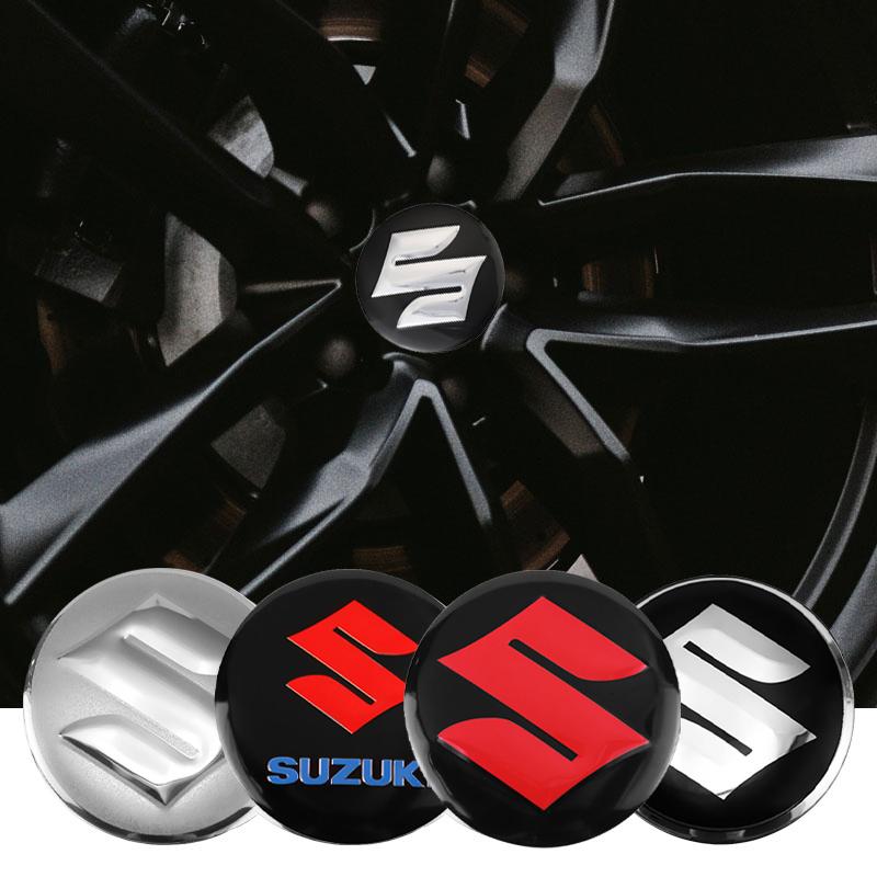 4Pcs Car Emblem Wheel Hub Center Cap Sticker Rim Badge Cover For Suzuki Baleno Vitara Samurai Kaiser DZire Across Kizashi Splash