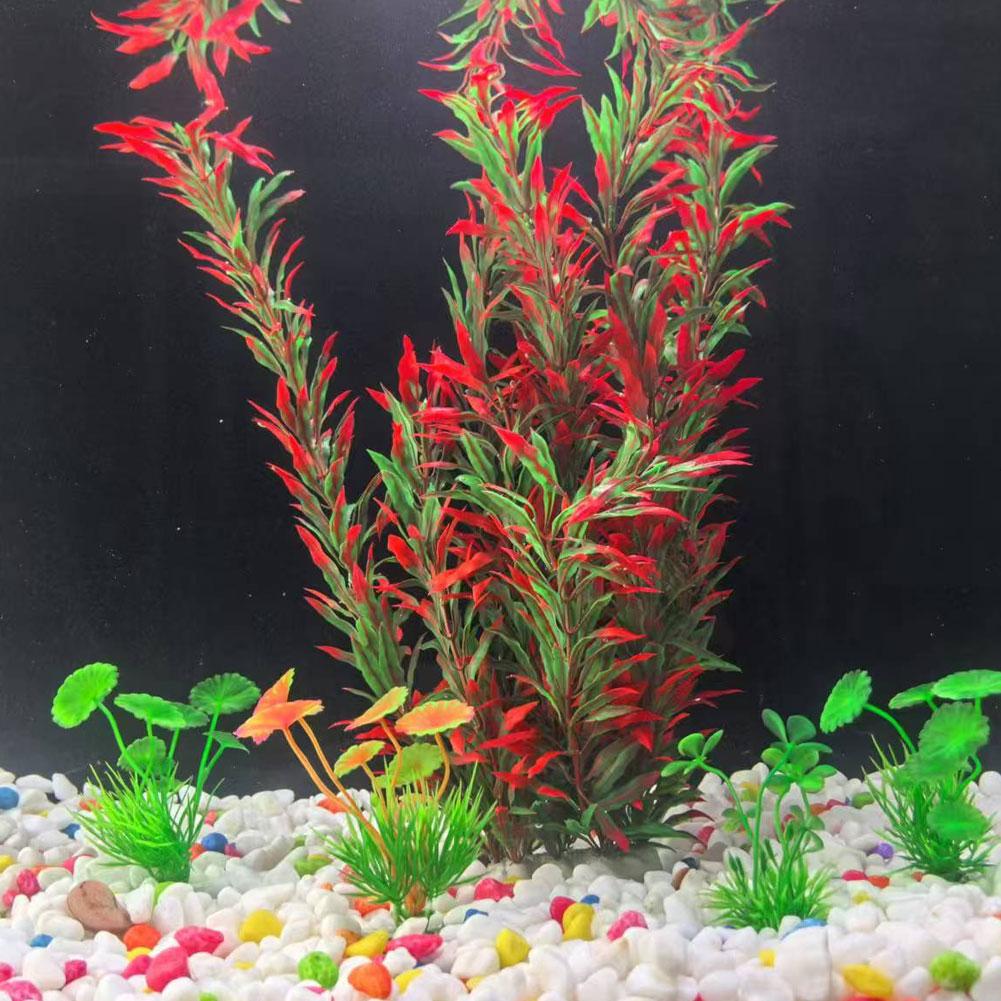 38cm Aquarium Plastic Plants Soft Artificial Fish Tank Decor Low Maintenance for Freshwater/Saltwater Tank Aquascaping Ornament