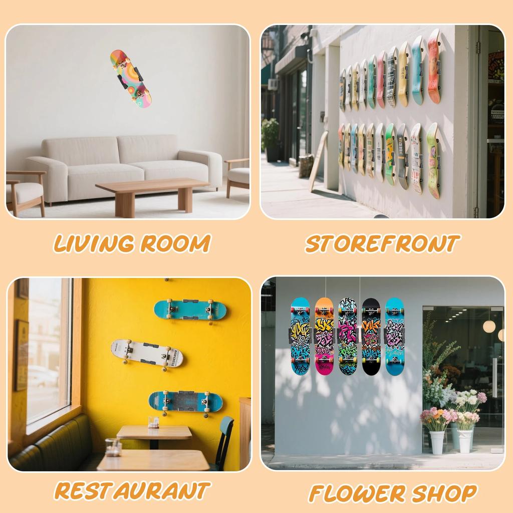 Skateboard Wall Bracket 360° Rotation Skateboard Display Holder Universal Adjustable Skateboard Wall Organizer for Home Decor