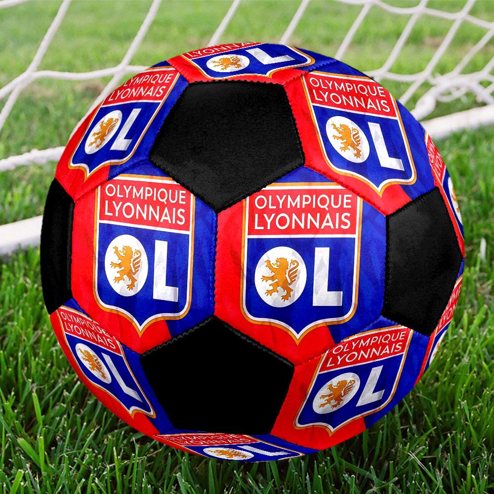 1PZ Pallone da calcio Olympique Lyonnais taglia 5 Pallone da calcio indoor Praha Colorato Per tutte le età Cucito a macchina PVC Pronto per la competizione Resistente Ad alto rimbalzo