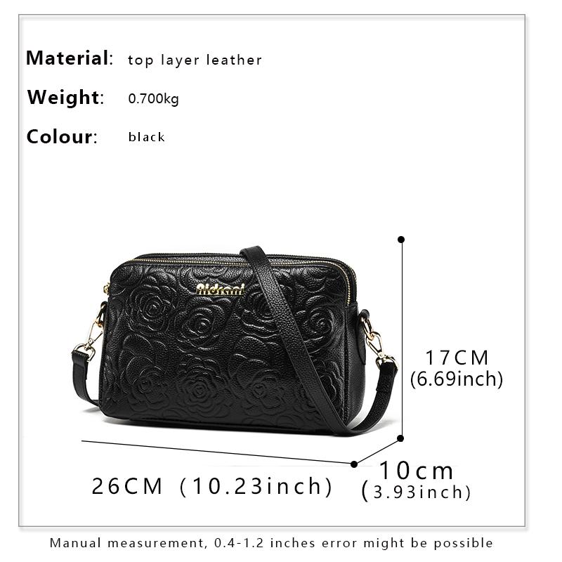 Modna damska torba crossbody na jedno ramię Aidrani, wykonana ze skóry bydlęcej z nadrukowanymi wzorami kwiatowymi