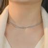 Trendy Love Knot Double Snake Chain Necklace Women Stainless Steel Clavicle Chain Choker Gold Color Jewelry Gift 2026 Wholesale