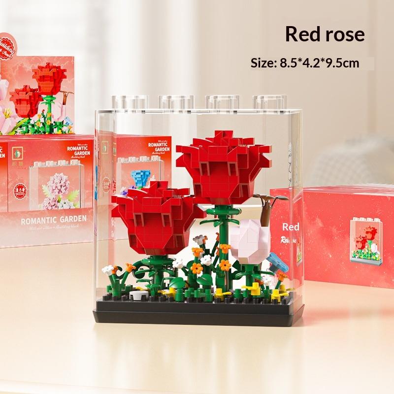 Bouquet Sunflower Potted Plant Micro Building  Eternal Flower Model Diy Home Desk Decoration Brick Toys Gift