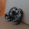 Girls' Sandals2026Summer new style little girl's rhinestone open-toe soft-soled princess sandals student beach shoes