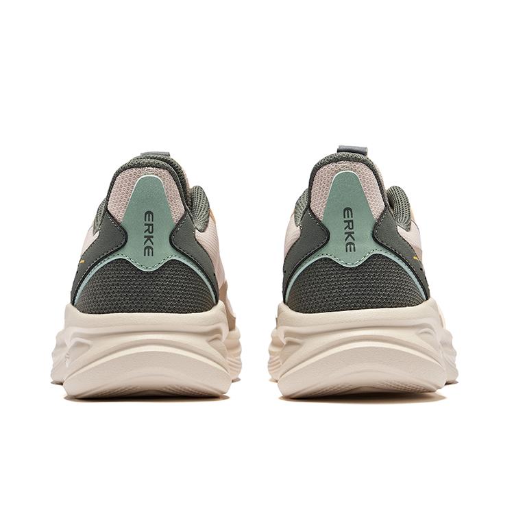 Erke Hunter Simple Versatile Non-Slip Lightweight Rebound Low-Top Running Shoes Men sneaker Eggshell-Gray Light-Linen 51125103323-102