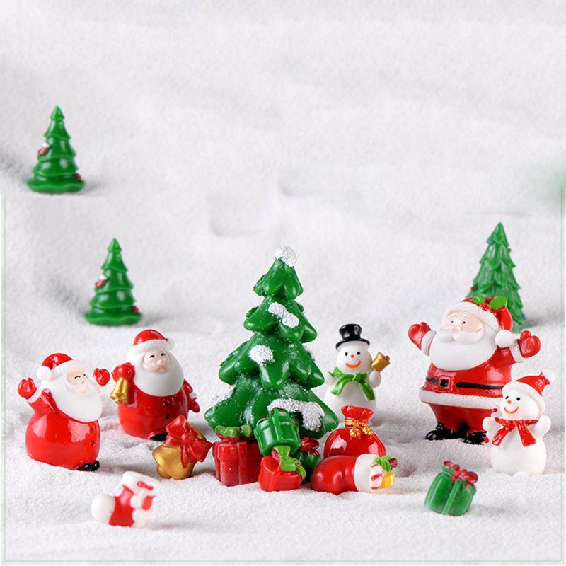 Santa Mini Christmas Claus Snowman Micro Landscape Miniatures Ornament Figurines