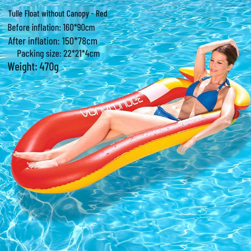 Inflatable Summer PVC Floating Bed with Sunshade and Backrest