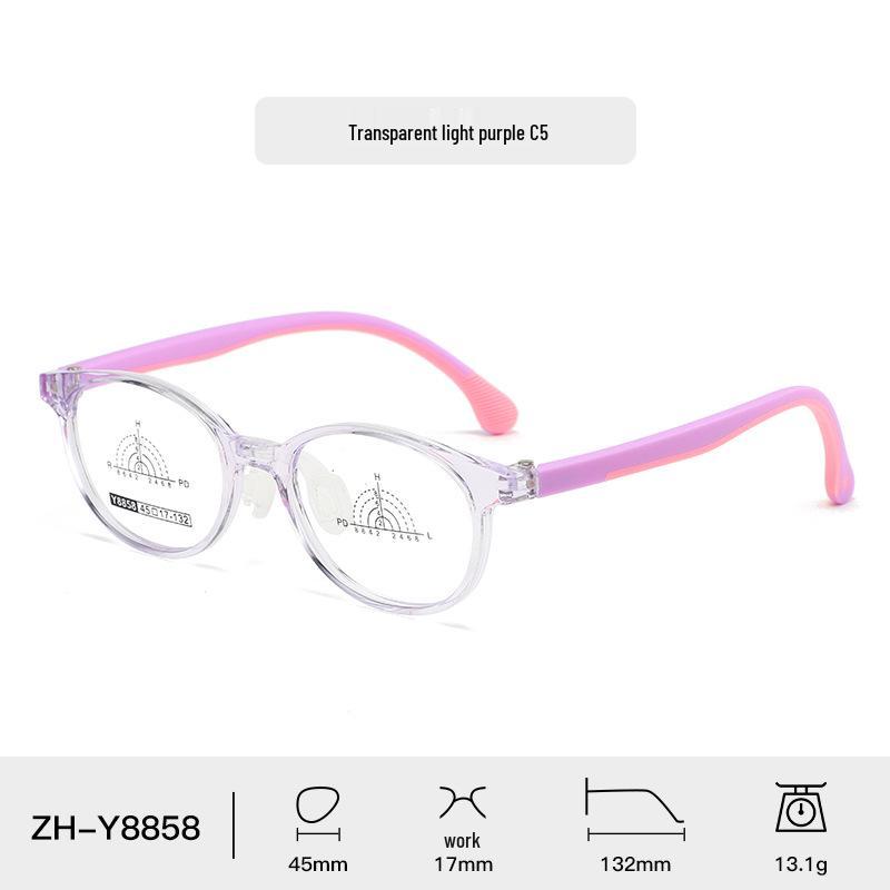 Comfortable Kids' Eyeglass Frames with Adjustable Nose Pads and Silicone Temples - Lightweight, Cute, and Durable for Girls