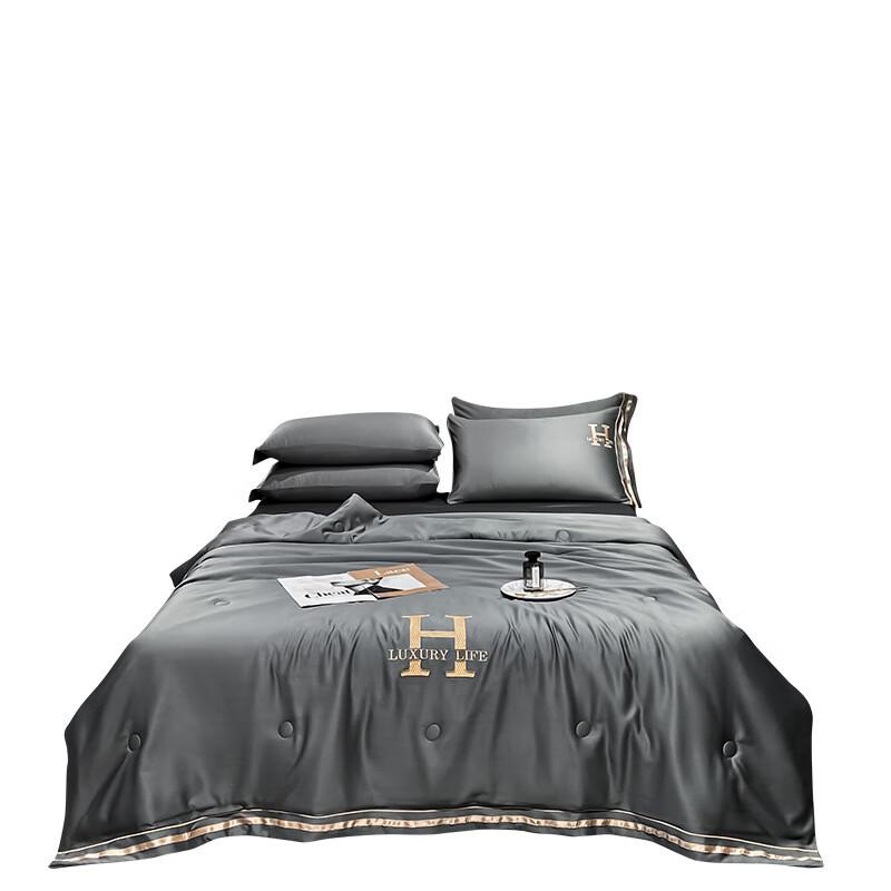 

Ice Silk Embroidered Summer Quilt 4-Piece Set