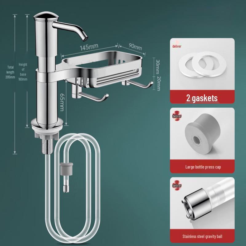 

TLXT Manual Press Sink Soap Dispenser with ABS Storage Rack