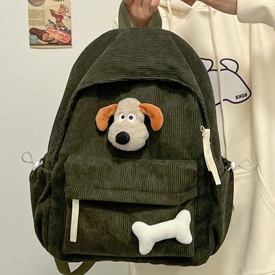Schultasche Samt neu ins Studentenrucksack Damen College Süß Große Kapazität Schultasche Vielseitig Herbst und Winter Mittelschulrucksack