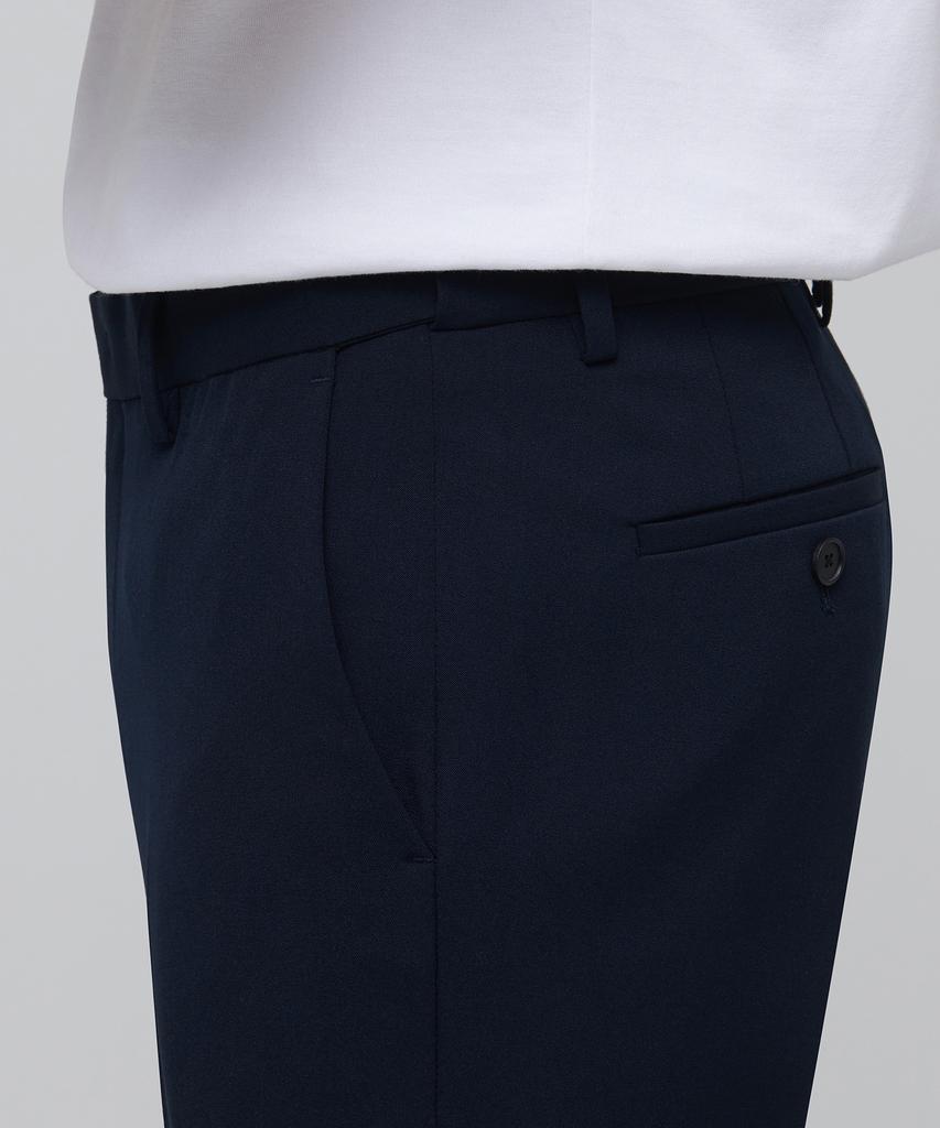 Musinsa Standard Lightweight Tapered Hidden Banding Crop Slacks [Navy]