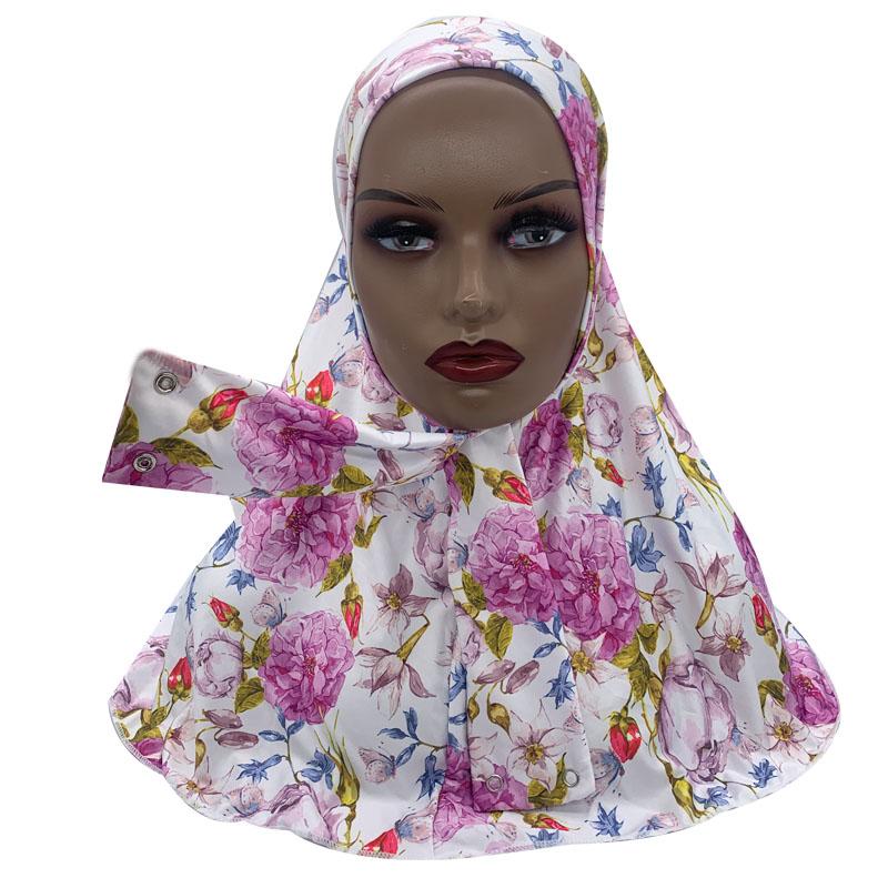 Snap Fastener Neck Head Full Cover Instand Hijab for Muslim Women