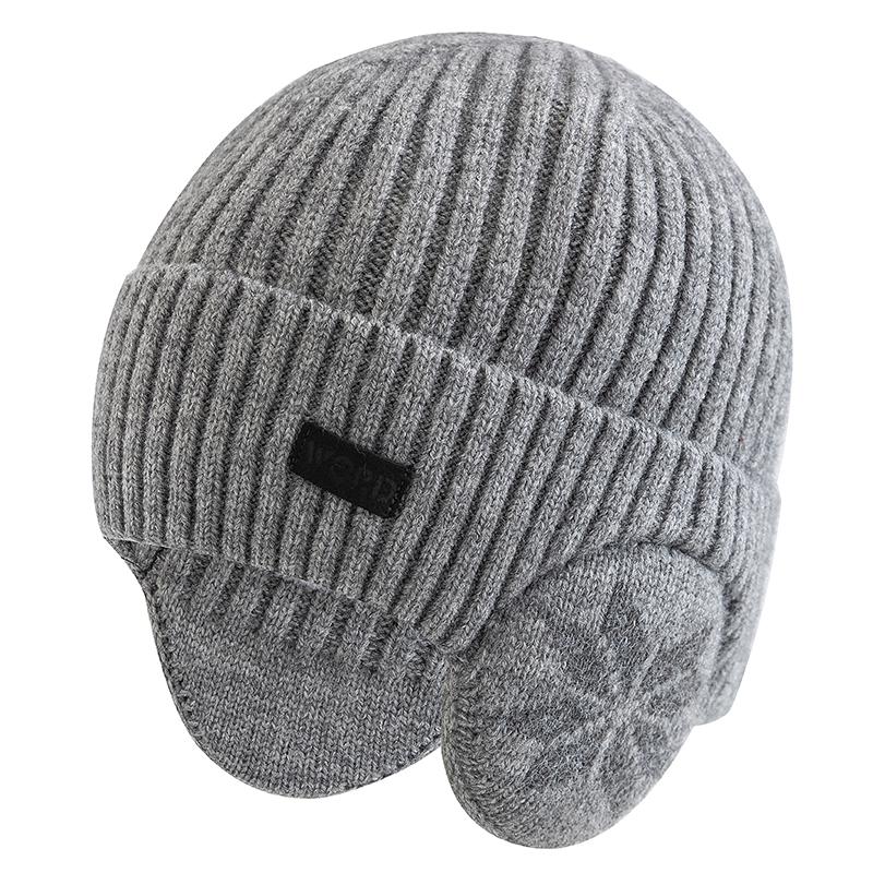 

Новая зимняя шапка унисекс с флисовой подкладкой, теплая шапка, стильная мягкая шапка-бини для мужчин и женщин, вязаная шапка-ушанка для улицы 55cm-60cm светло-серый