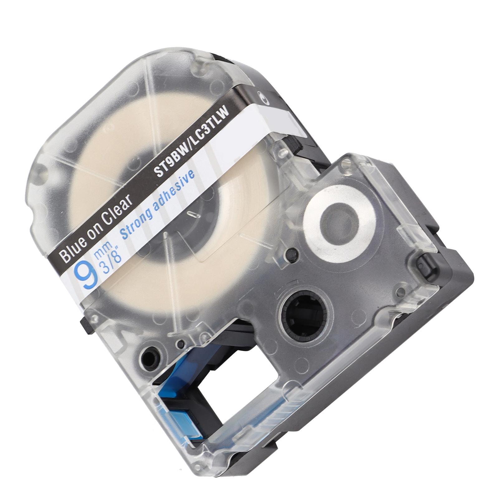 Label Tape AbrasionResistant AntiCorrosion Label Maker Tape for KING JIM Labeling Machine 30C 30CH SR530C(Blue On White )