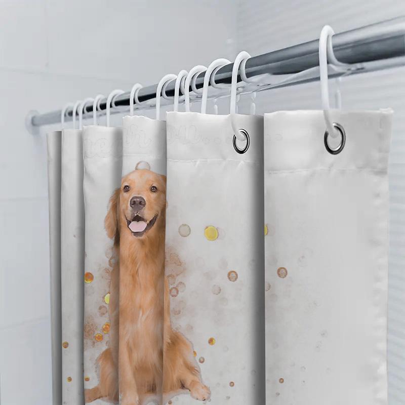 Gold Retriever Duschvorhang Haustierliebhaber Dekor Badezimmer Kunstdruck Wasserdichter Stoff Shampoo Gel Aufbewahrungstaschen Heimdekoration Wat