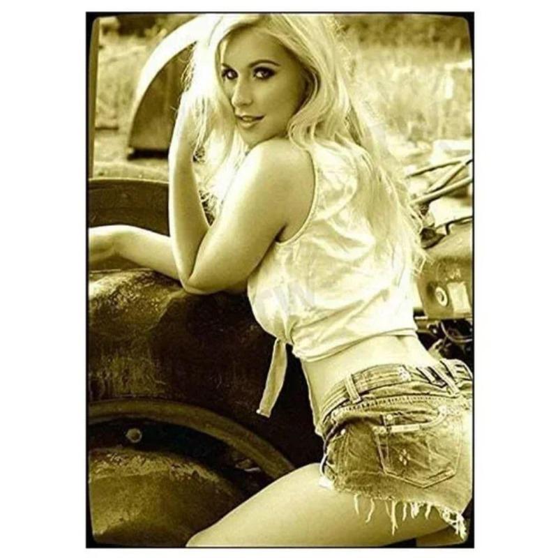 Pinup Girl Metal Tin Sign for Garage Workshop Decor 20x30cm