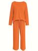 Women's Fashion 2025 V-Neck Loose Casual Two-Piece Set In Ice Silk