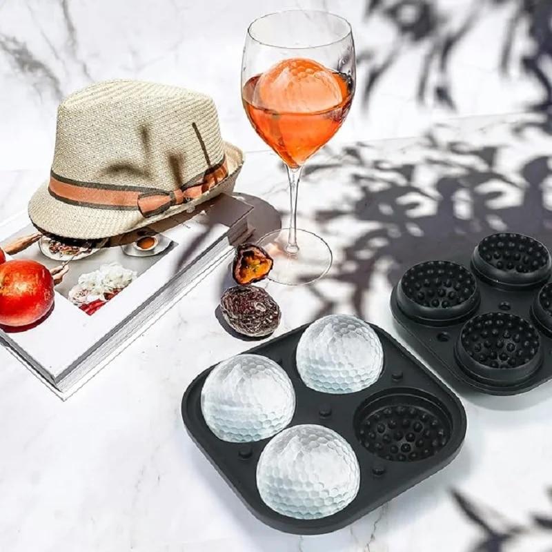 Golf Silicone Ice Ball Round Mold Whiskey Special 4 Golf Ice Grid Mold Kitchen Tools