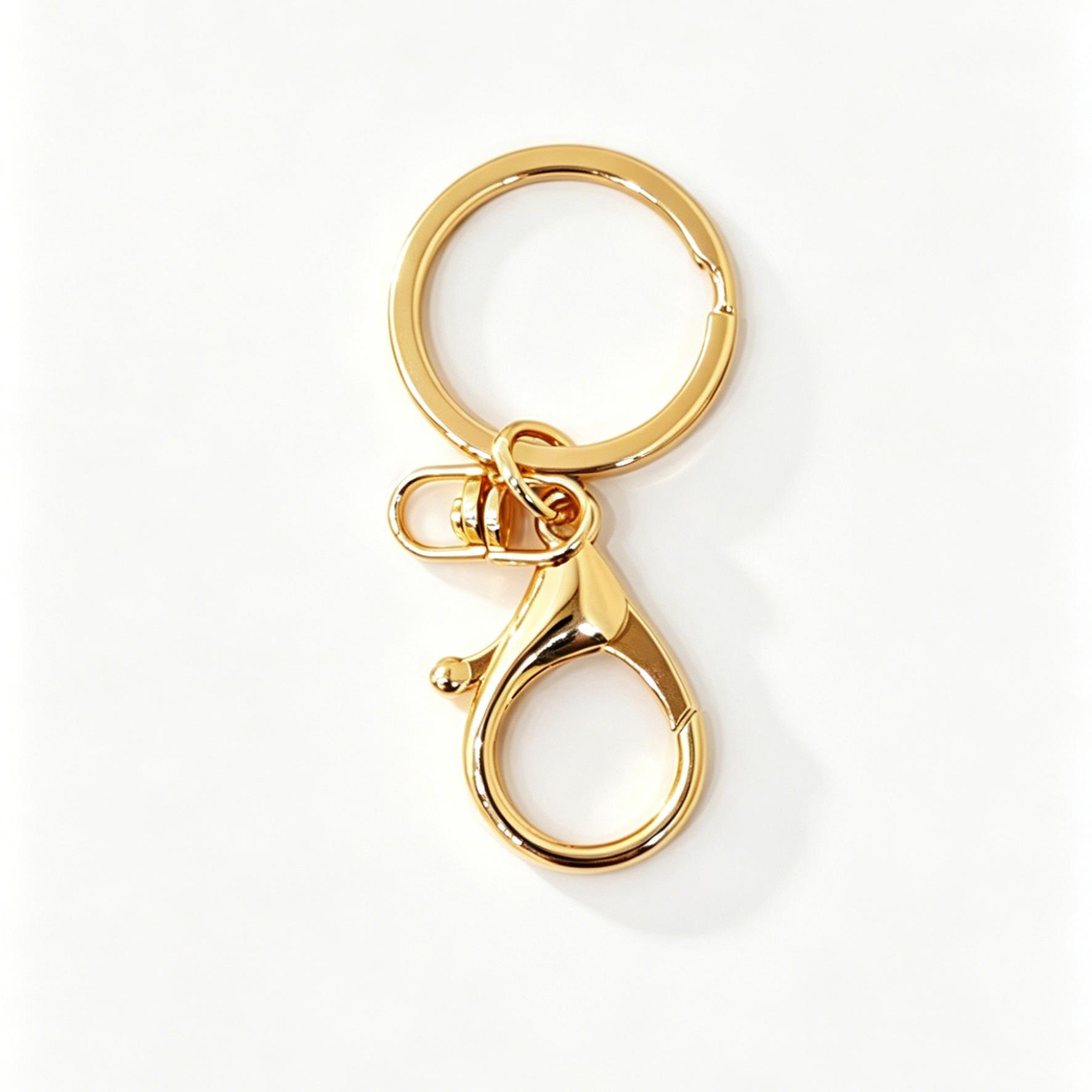 Premium Gold Keychain Buckle, Durable Electroplated Alloy Lobster Buckle Bag Doll Pendant Diy Accessories