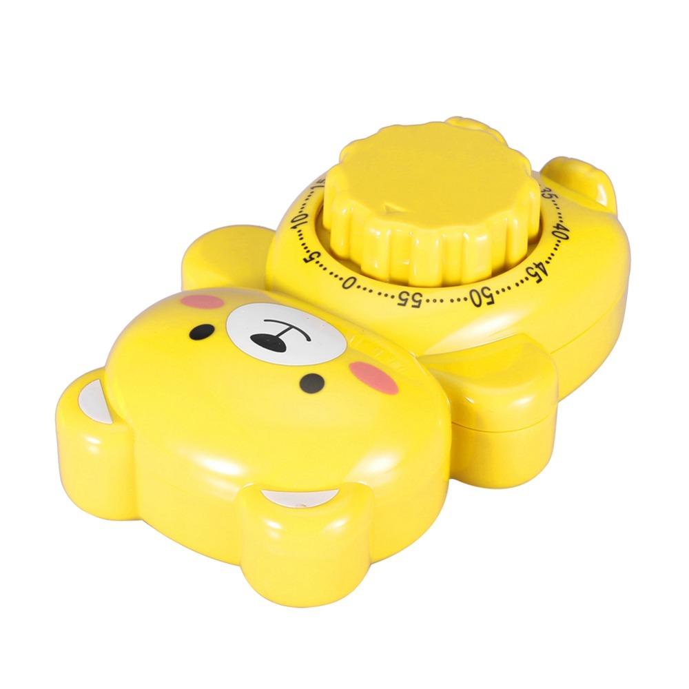 Cartoon Bear Mechanical Kitchen Timer ABS Material Countdown Timers Alarm Clocks Classroom
