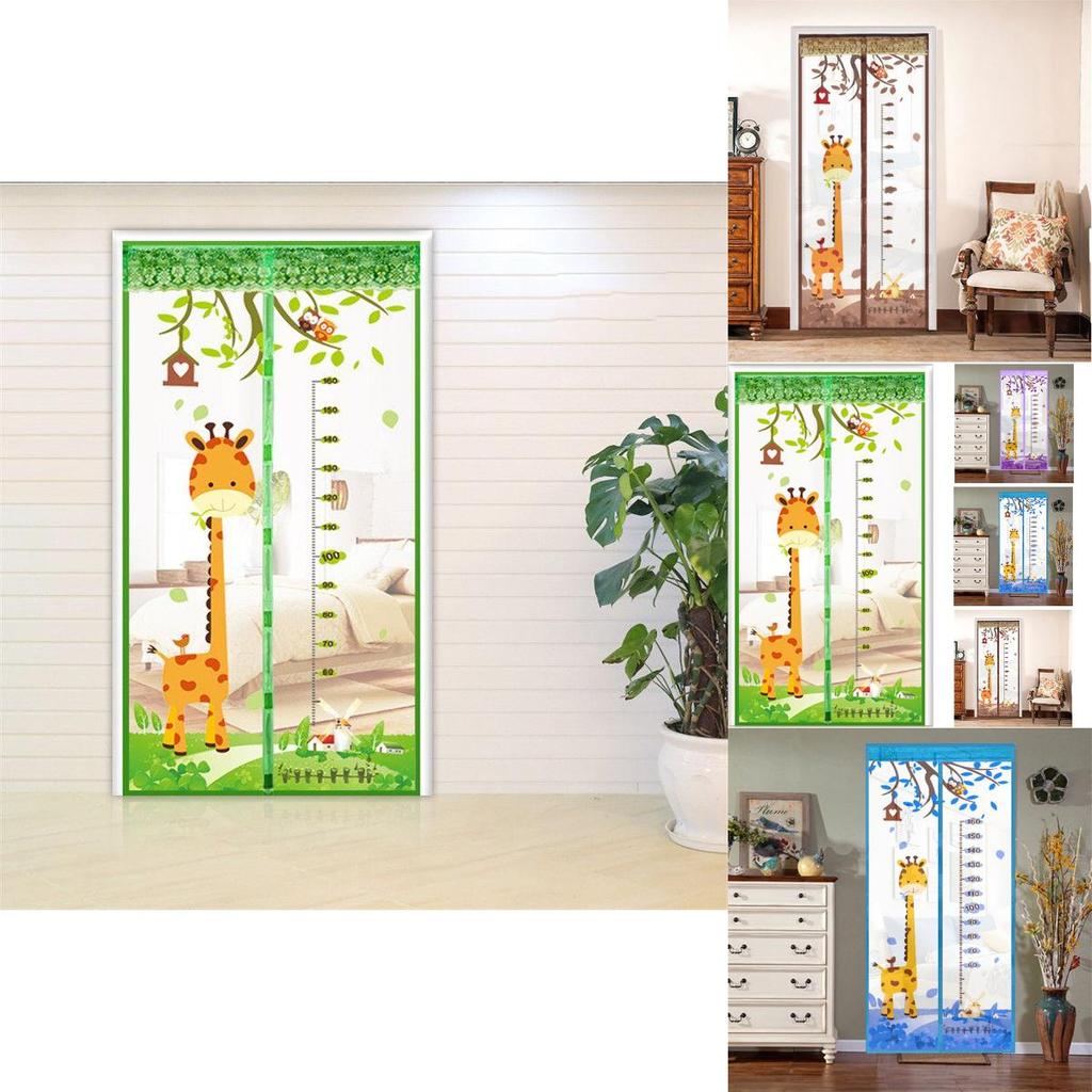 Curtain Mosquito Anti Net Magnetic Door Cartoon Pattern Automatically Shut Mesh