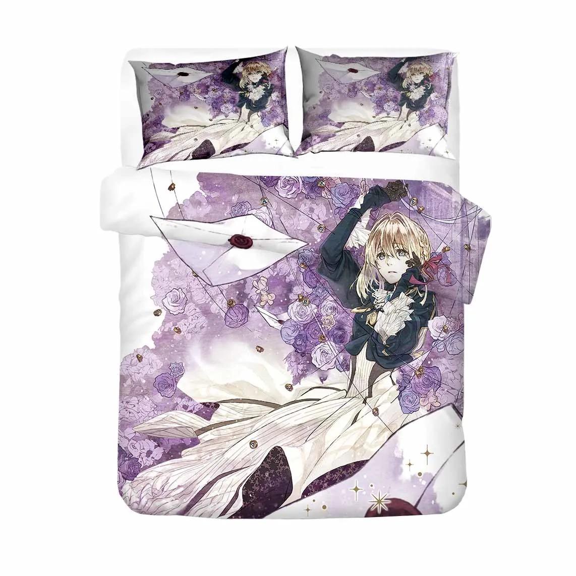

Kid Anime Pink Beding Set Soft with Soft Fabric Duvet Cover Bed Linens Coton Bedrom Set Home Textile House De Couete Dekbed Overtrek Tenagers 135*200cm Eu-Single