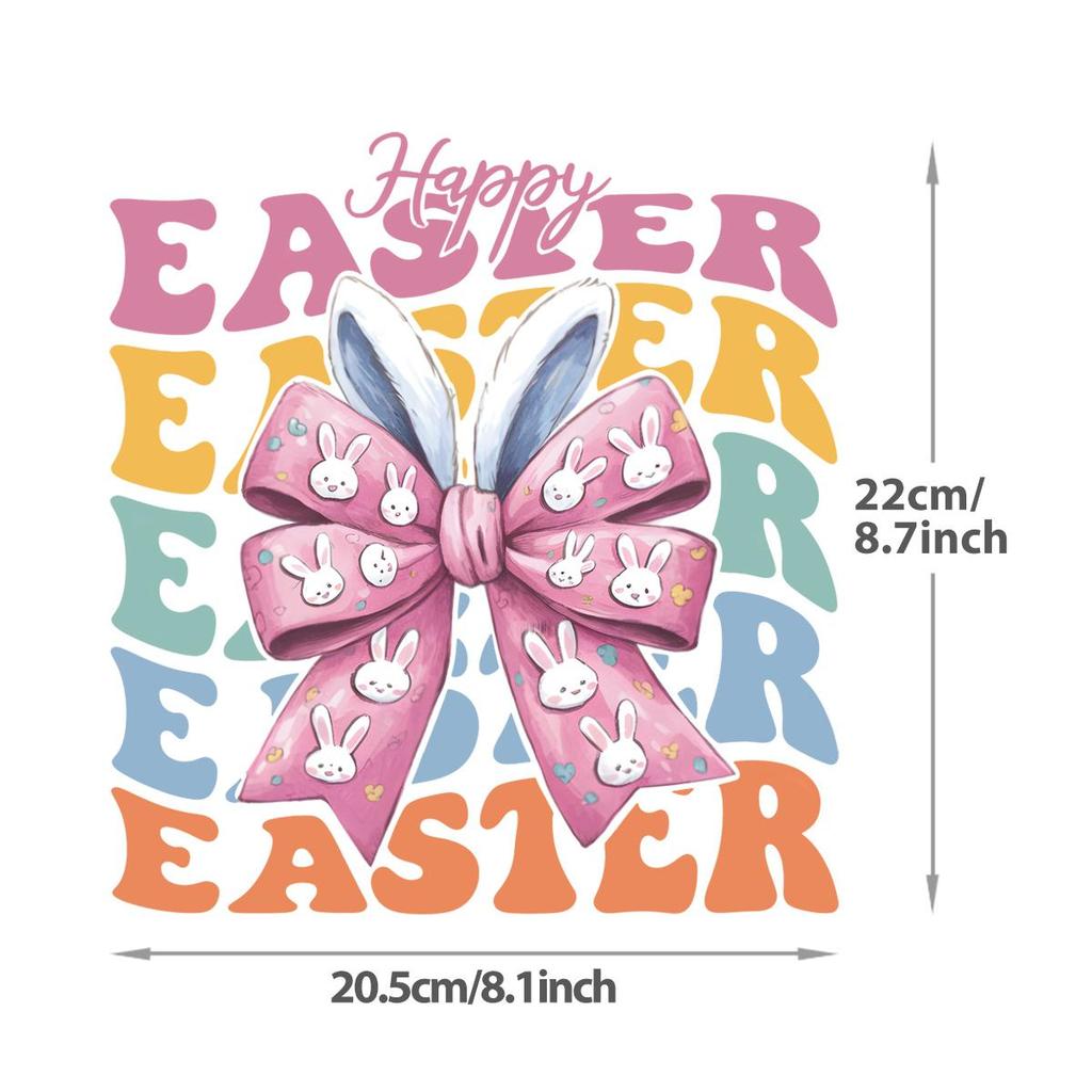 Easter Bunny Letter Patches Rabbit Diy Parches Ropa Heat Press Appliqued Clothes Stickers Hoodies T-Shirt Iron On Patches
