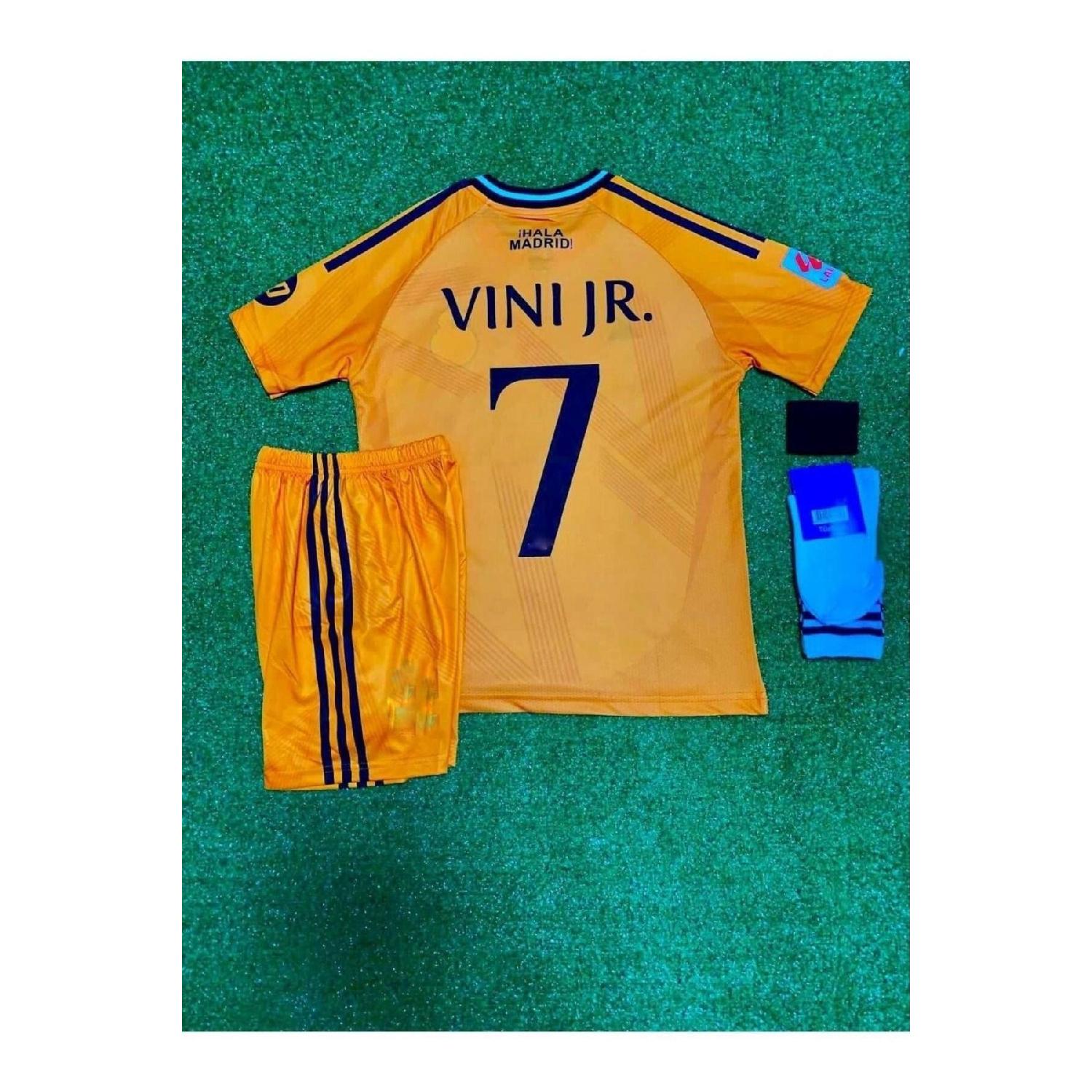 

Выездная майка Vini Jr нового сезона 2024-25 гг. 0-3 AY оранжевый