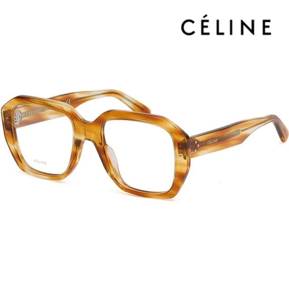 

Celine Eyeglass Frame CL50017I 056 Clear Light Leopard Print Square Thick Horn-rimmed Frame