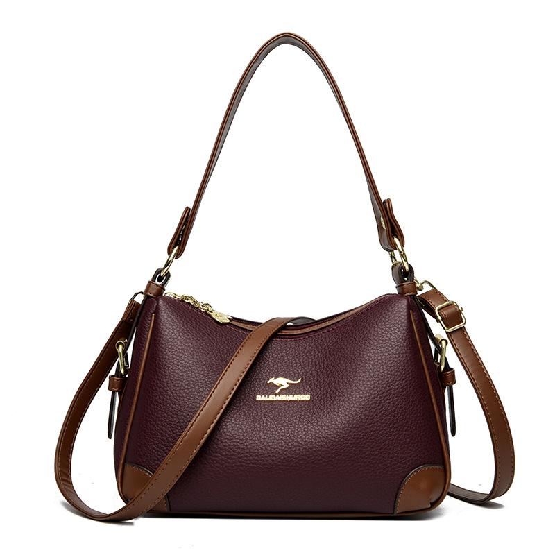 Taška přes rameno crossbody Měkká kůže Více přihrádek Taška pro maminky Jednoduchá a velkokapacitní taška
