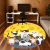 1pc Cat Paw Round Chair Mat Area Rug - Non-Slip, Floor Mat for Office, Bedroom, and Indoor Decor C1125145