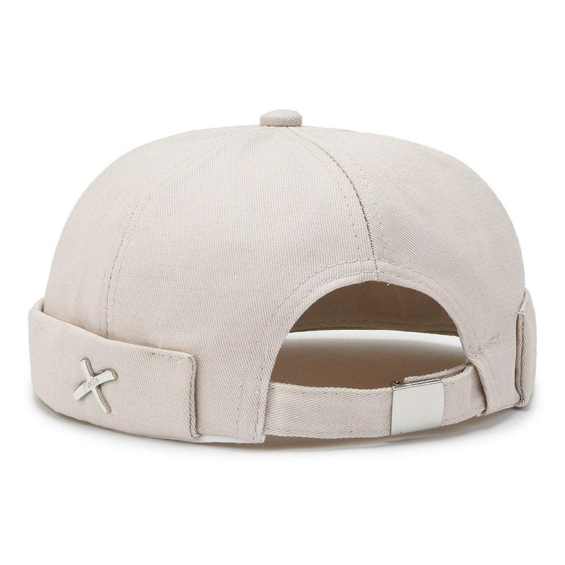 Fashion Letter Print Beanie Hats Men Docker Cap Skullcap Retro Brimless Hip Hop Hats Cotton Adjustable Spring Landlord Hat