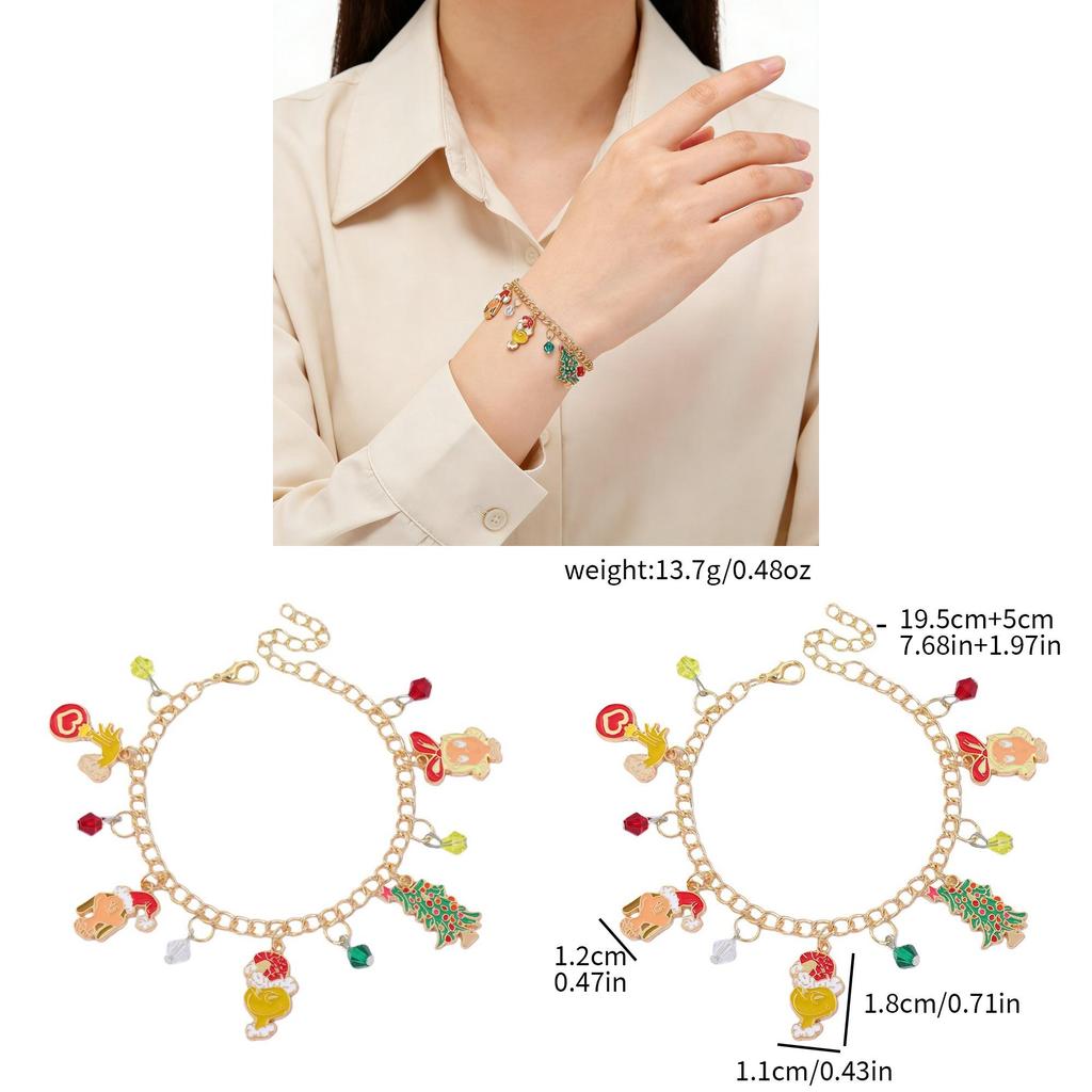 Christmas Chain Bracelet With Cartoon Characters For Holiday Party Gift And Festive Decor