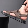 FashionNew Men Genuine Leather Shoes Men's Sandals Durable Handmade Stitching Close Toe Non Slip Shoes For Indoor Outdoor Beach