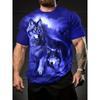 Mode Dames Ronde Hals Korte Mouw 3D Dier Kleurprint Dier Korte Mouw Ronde Hals T-shirt