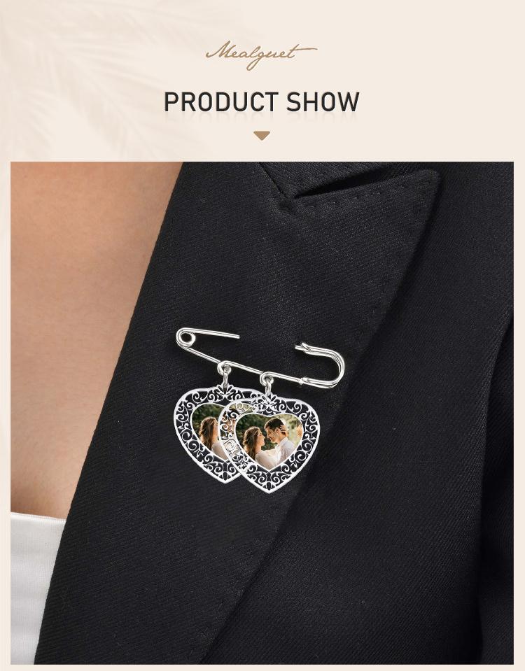 Personalizovaný oválný přívěsek s fotografií pro svatební kytici, Medailonek s fotografií, Brož, Přizpůsobitelný obrázek, Dárek na svatební sprchu