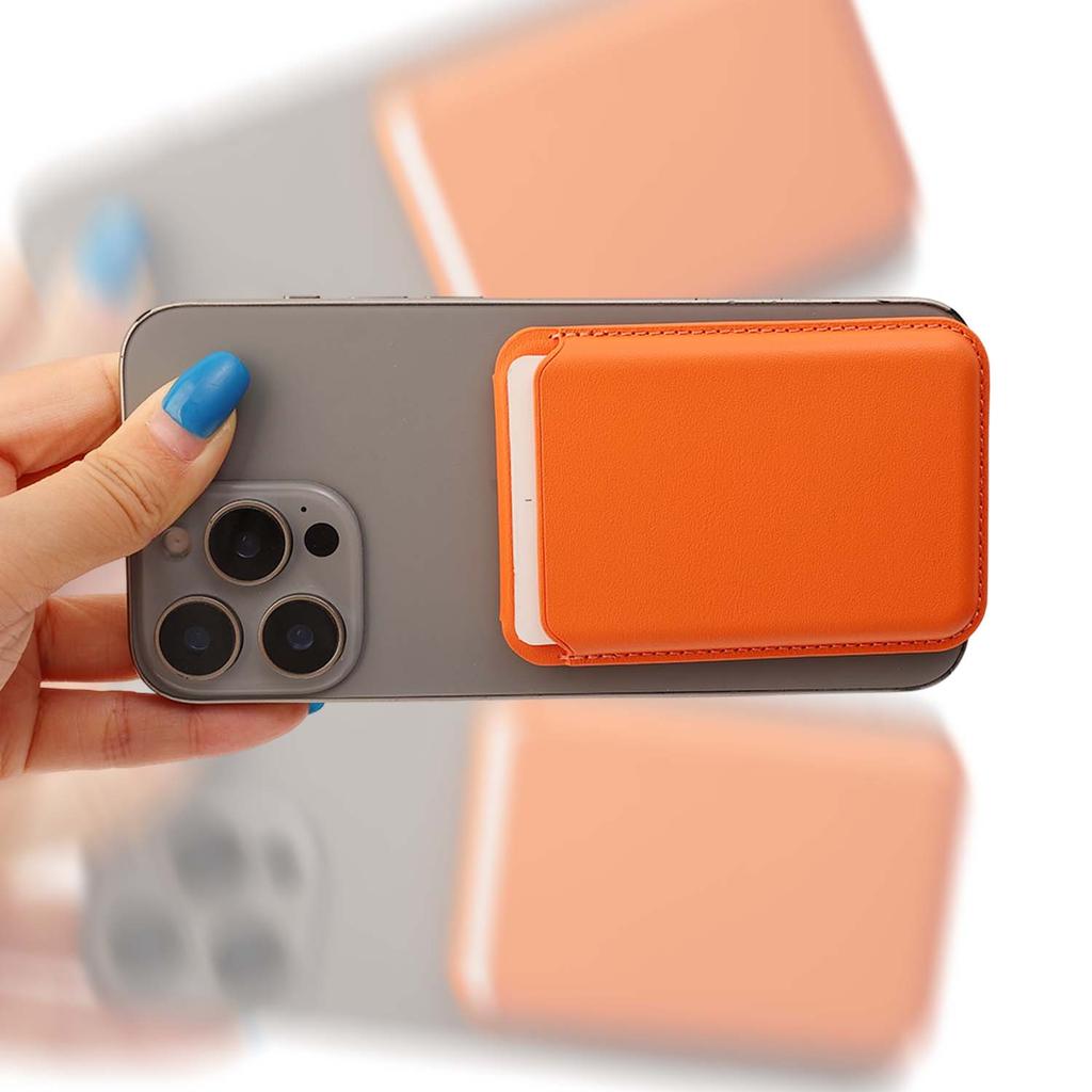 Leather Card Holder Magnetic Wallet for Magsafe Multifunctional Magnetic Phone Pouch Stand for IPhone 17 Air 16 Pro 15 14 13