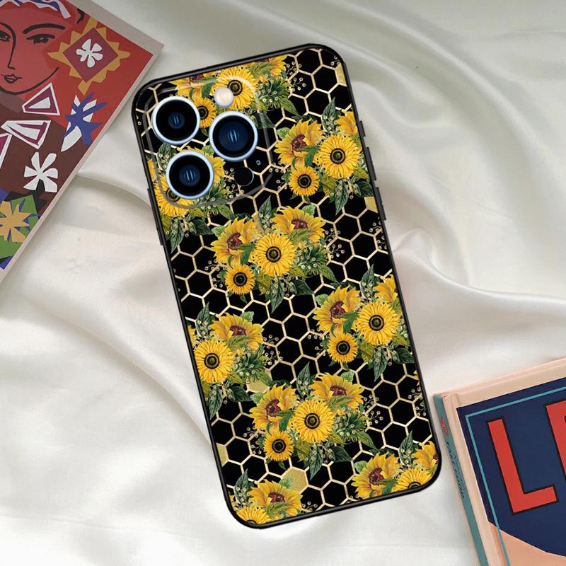 Summer Daisy Sunflower Floral Phone Case For iPhone 16 15 14 12 11 13 17 Pro Max 15 16 Plus 13 Mini 16e 17 Air Funda Cover