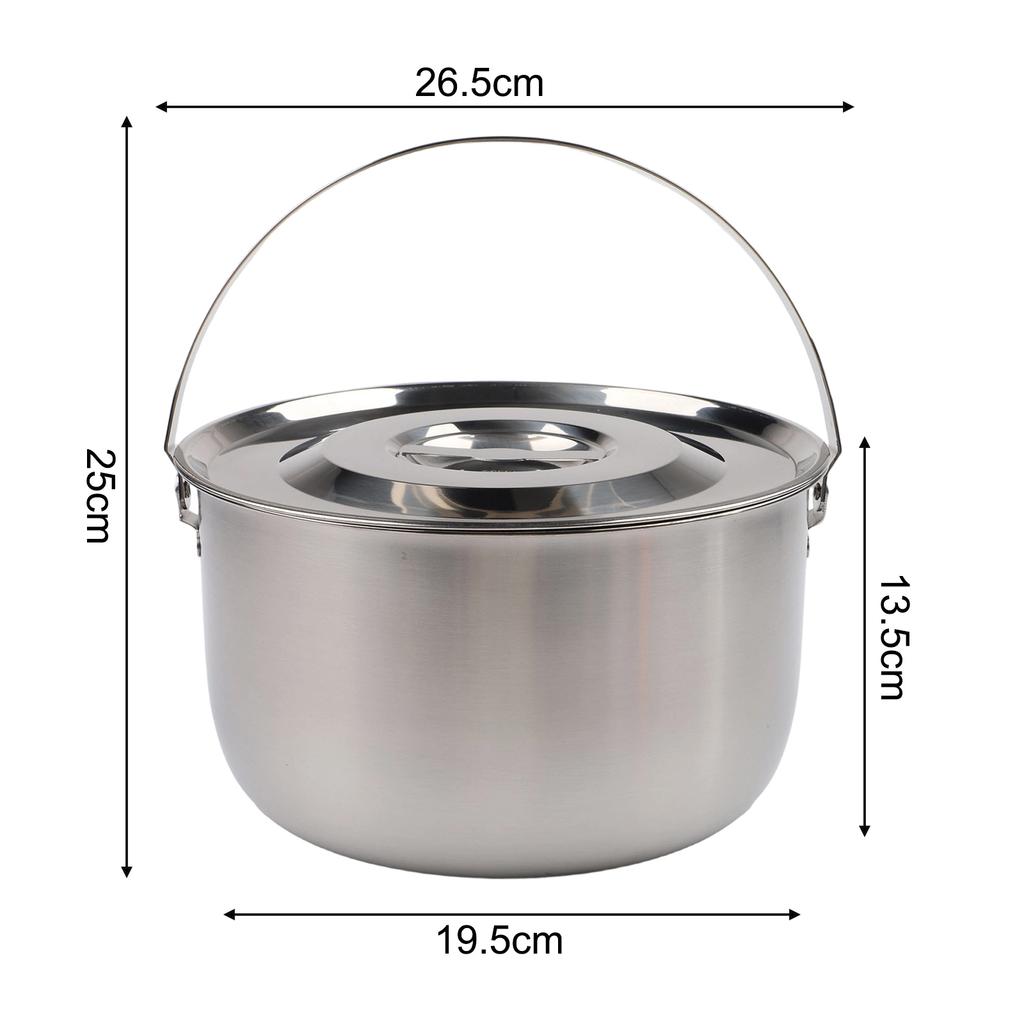 Camping Cookware Outdoor Cooking Stainless Steel Pot