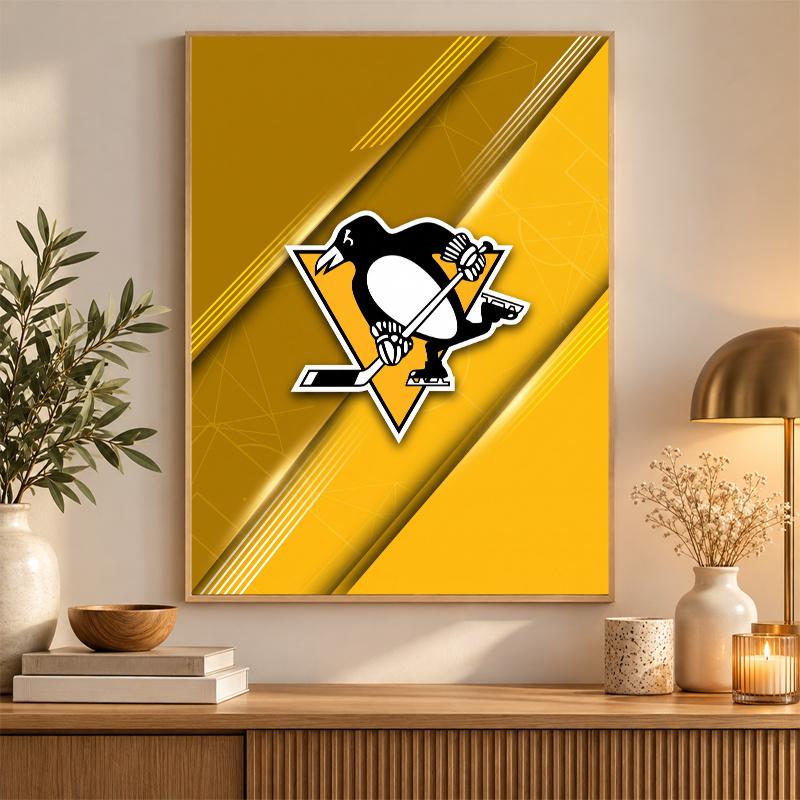 Pittsburgh Penguins Diamond Painting Kit 5D Full Drill DIY Diamond Mosaic Wall Art Home Decor