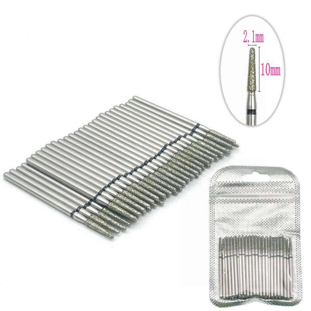 50pcs/pack Diamond Milling Cutter Grinding Drill Bits Diamond Polisher HP 2.35mm Diamond Polisher Nail Drill Bits Drill