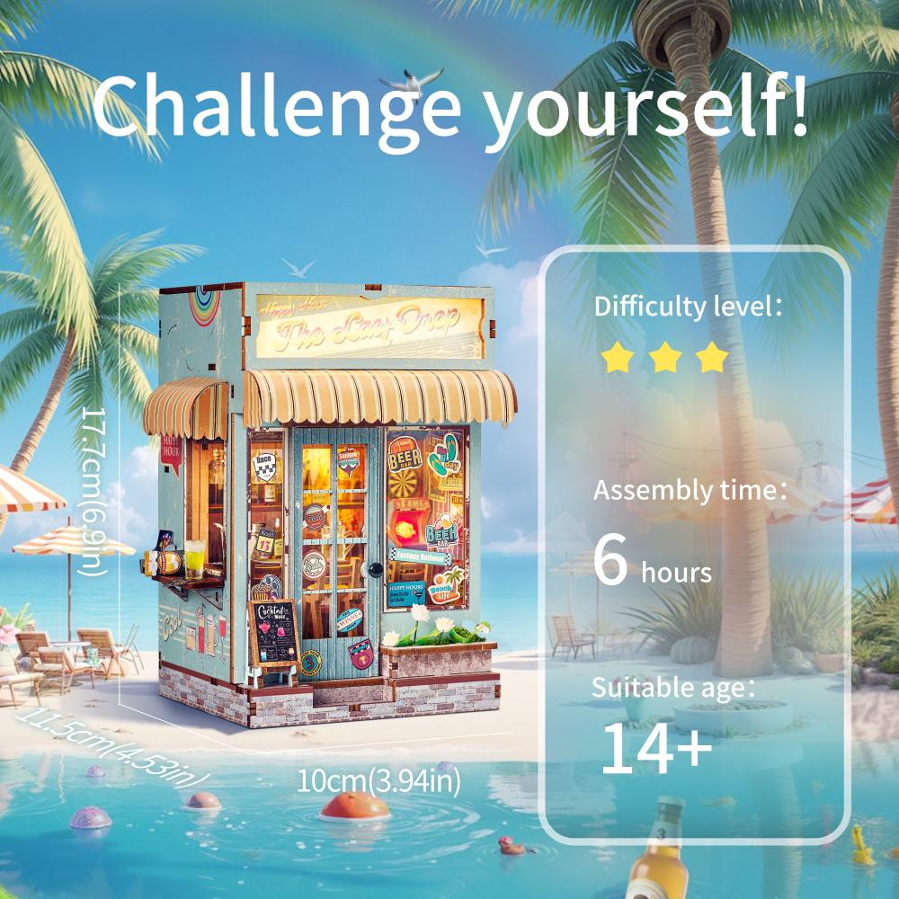 

Набор для создания книжного уголка своими руками, миниатюрный книжный уголок, 3D деревянный пазл, вставка для книжной полки для кукольных домиков, идеальный подарок на день рождения ребенка, домашний декор