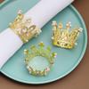 10pcs/lot New simulation crown napkin ring pearl diamond napkin ring wedding table setting table napkin buckle cloth ring