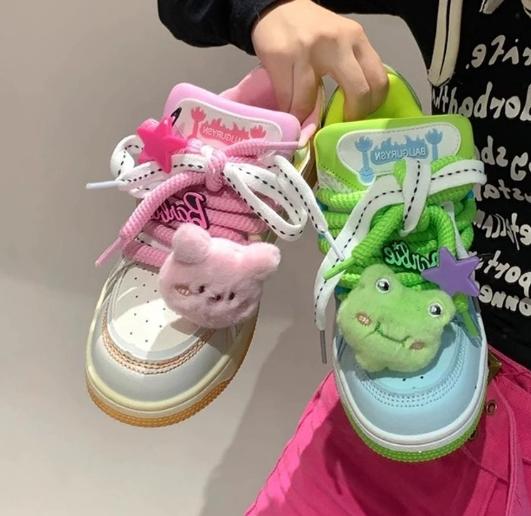 Fashion Couple Sneakers, Casual Daily, Ins Trend, Niche Design, Mandarin Duck Shoes, Dopamine Color Matching Casual Day