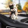 Cat Hanging Ornament Car Rearview Mirror Pendant with Lanyard Easy To Hang Adorable Appearance Cat-Shaped Xmas Tree Pendant