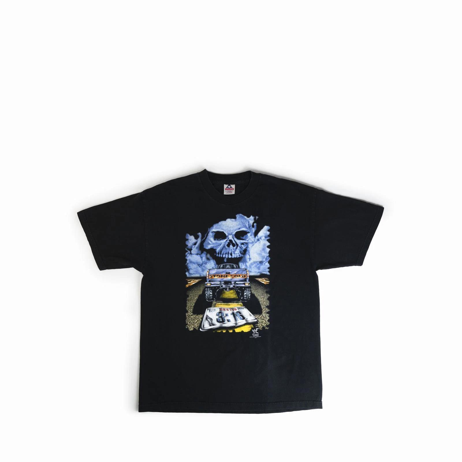 Vintage 1998 Stone Cold Steve Austin License Plate Tee Shirt S