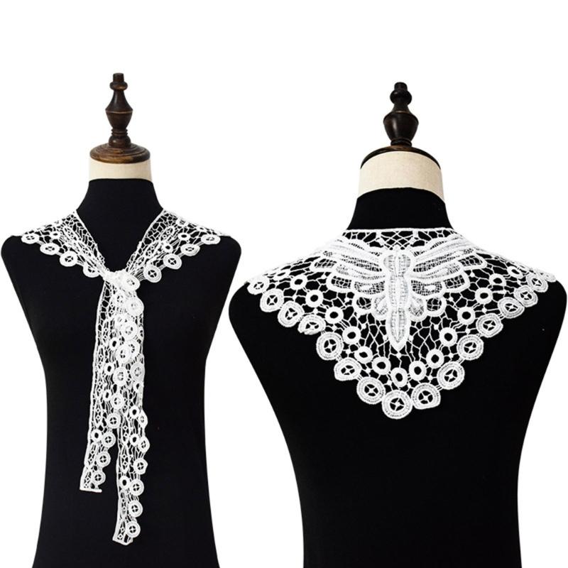 Women's Fashionable Lace Capelet with Embroidery Hollow out False Half Shirt Collar Neck for Special Occasion